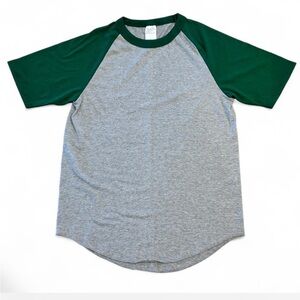 NEW Augusta Sportswear Green and Gray Raglan Baseball Style Tee, Size Medium